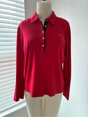 Lauren Ralph Lauren Women's Long Sleeve Gold Detail Polo Long Sleeve
